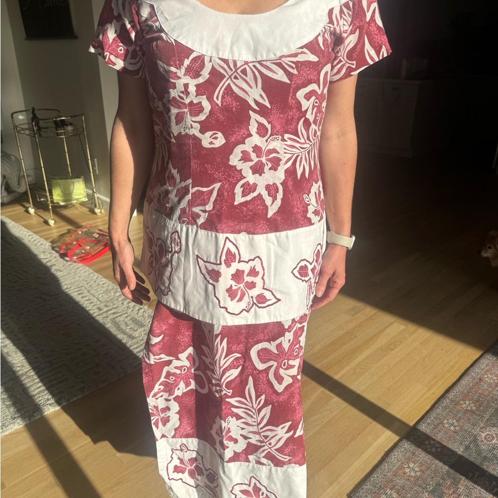 Vintage Fijian Blouse & Skirt Set